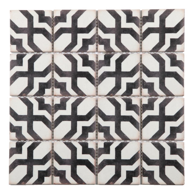 Mosaïque grès cérame sol et mur 30 x 30 cm Carreaux de ciment noir et blanc