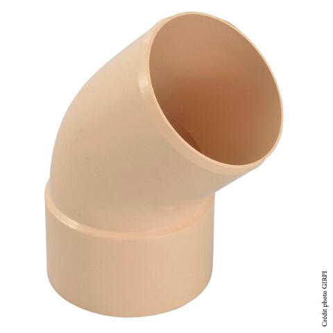 Coude 45° PVC sable Diam.80 mm - GIRPI