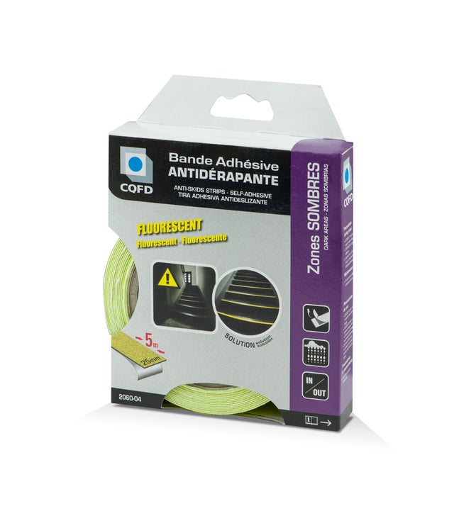 Bande adhésive antidérapante fluo 25mmx5m