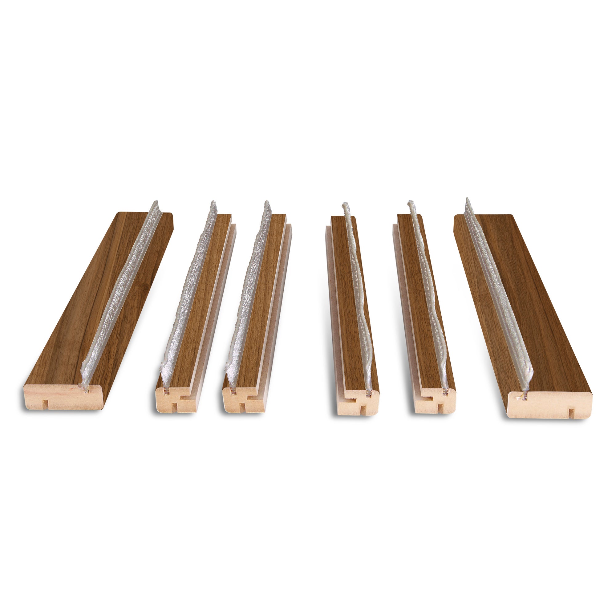 Kit de moldura para casoneto 105 mdf nogal para puerta corredera doble