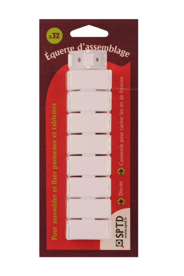 Lot de 32 taquets d'assemblage tablette blanc