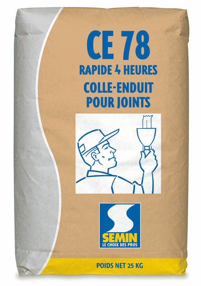 Colle-enduit pour joint CE78 rapide 4h sac de 25 kg - SEMIN