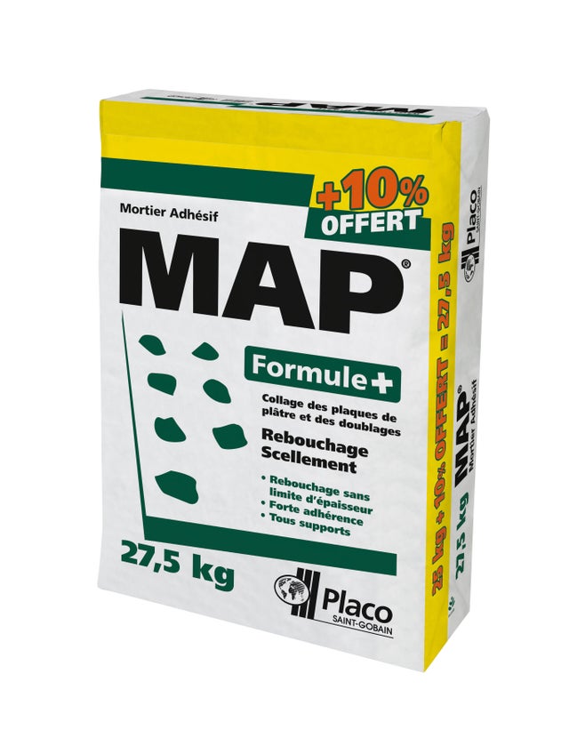 Mortier adhésif en poudre 25 kg +10% - Map PLACO