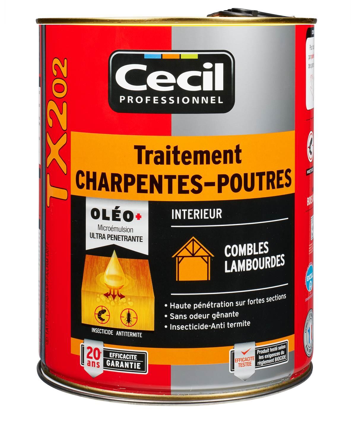 Traitement bois poutres et charpentes intérieures 5 L TX202 - CECIL PRO - 4