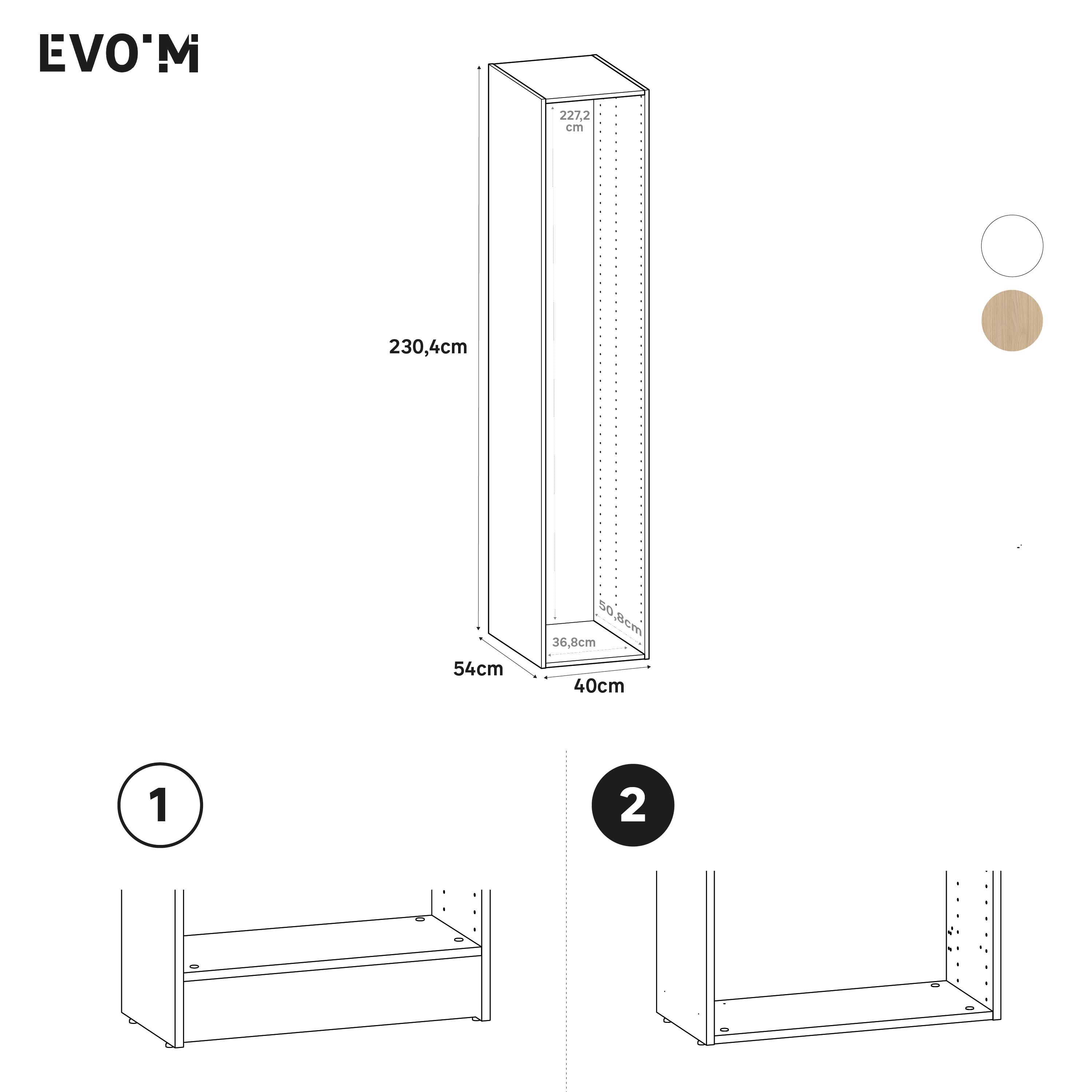Caisson SPACEO Evo'M Blanc H.230,4 X L.40 X P.54 cm - 2