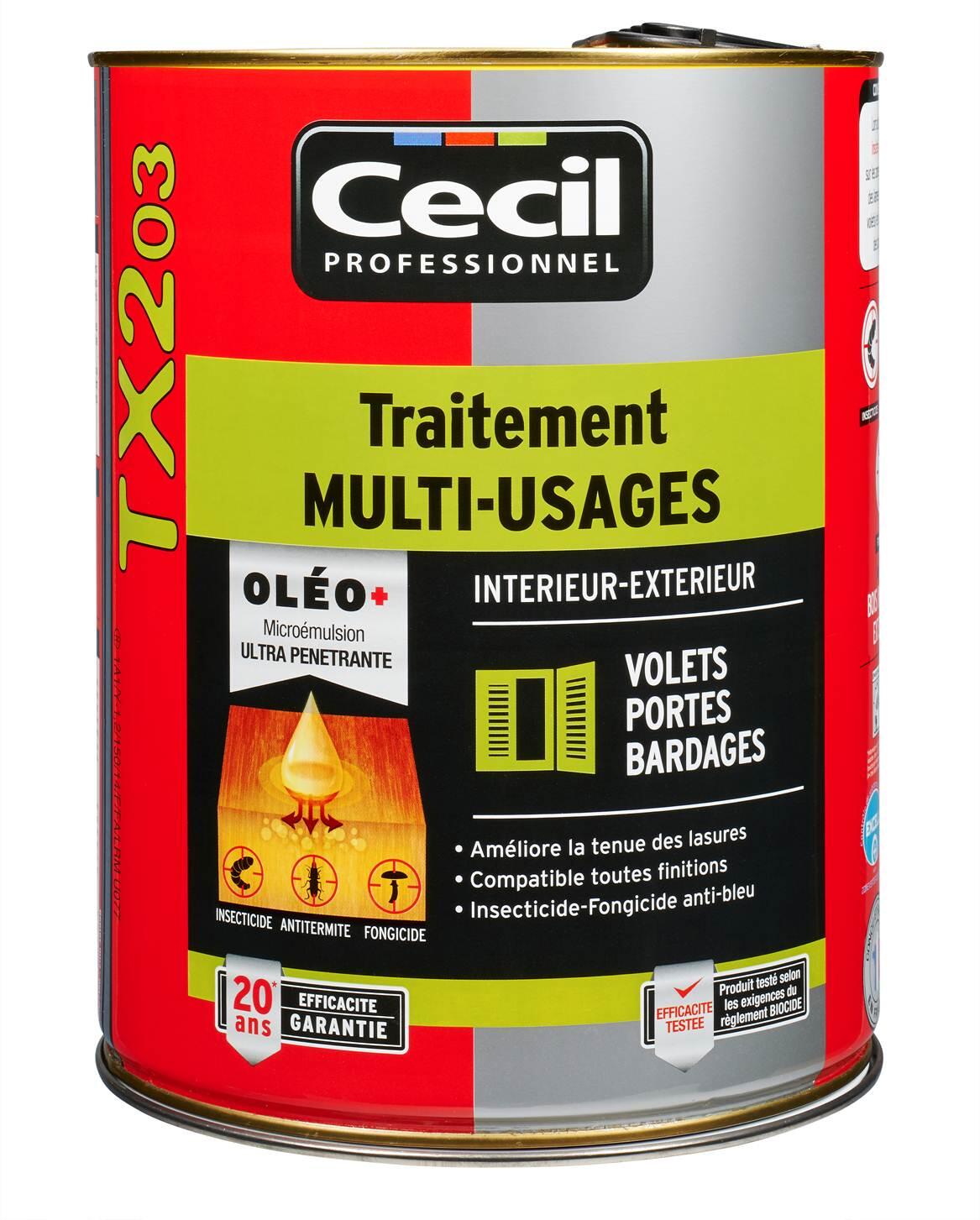 Traitement bois multi-usages volet porte bardage intérieur / extérieur 5 L TX203 - CECIL PRO - 3