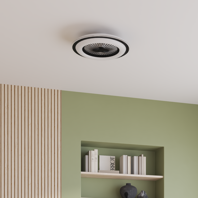 Lampowentylator Majola czarno-biały śr. 60 cm 6400 lm LED Inspire