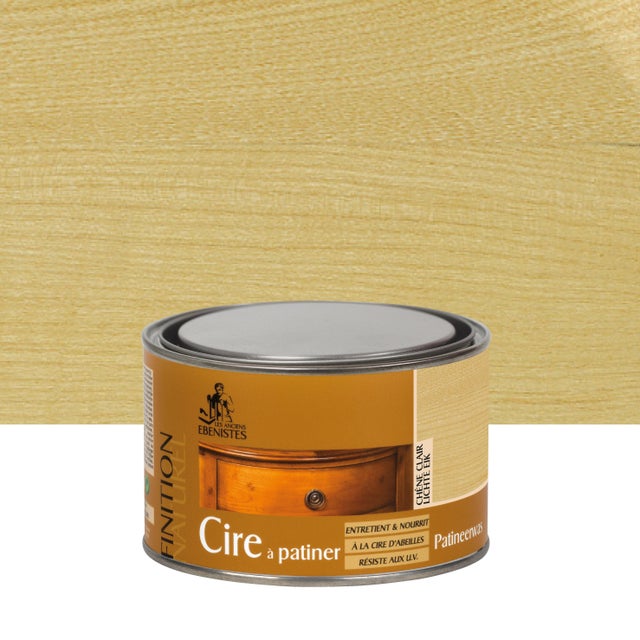 Cire à patiner meuble et boiserie teinte chêne clair 300 ml - LES ANCIENS EBENISTES