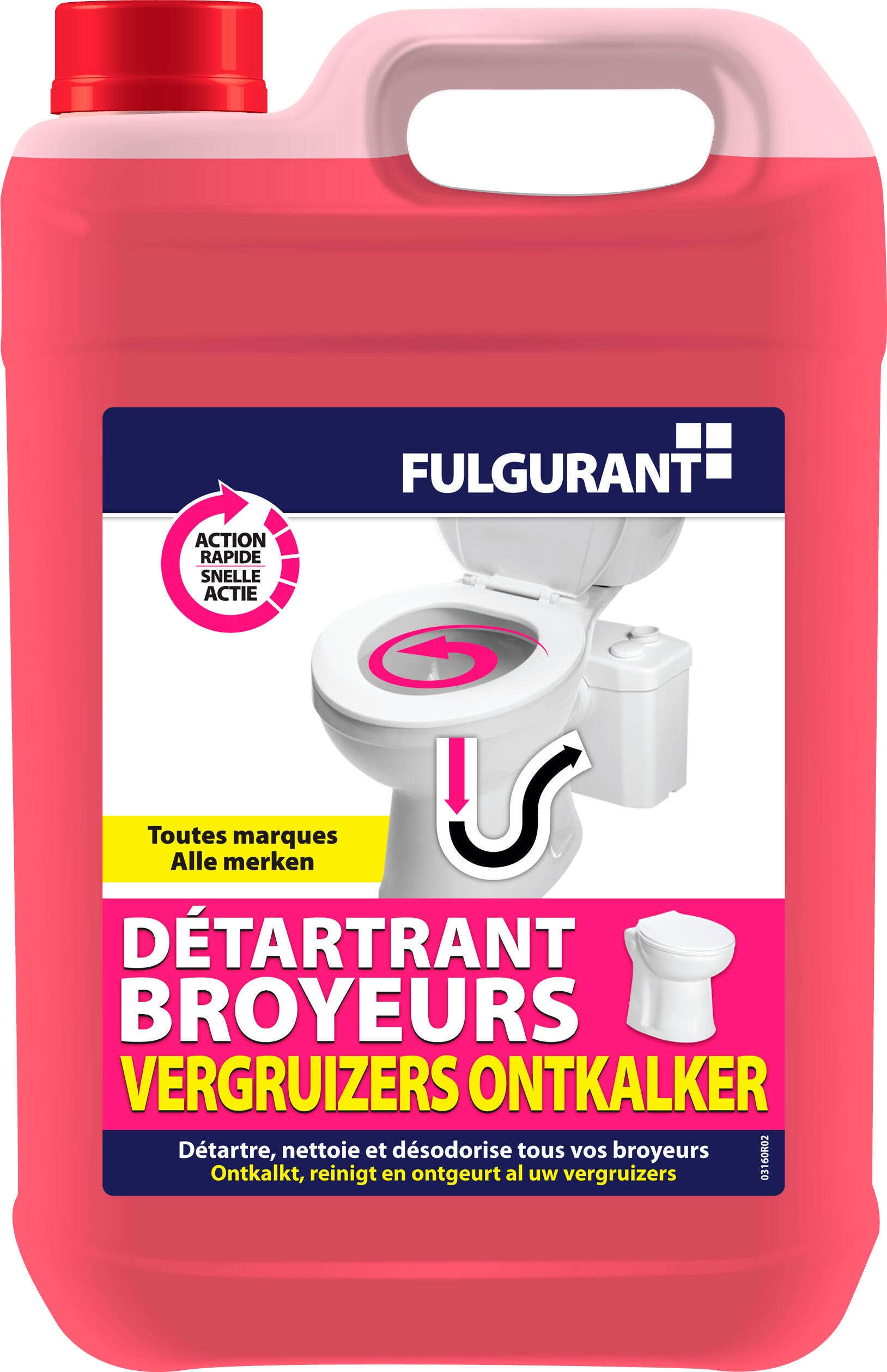 Détartrant Fulgurant 5L Puissant Pour Broyeurs WC - Élimine Tartre, Calcaire Et Odeurs