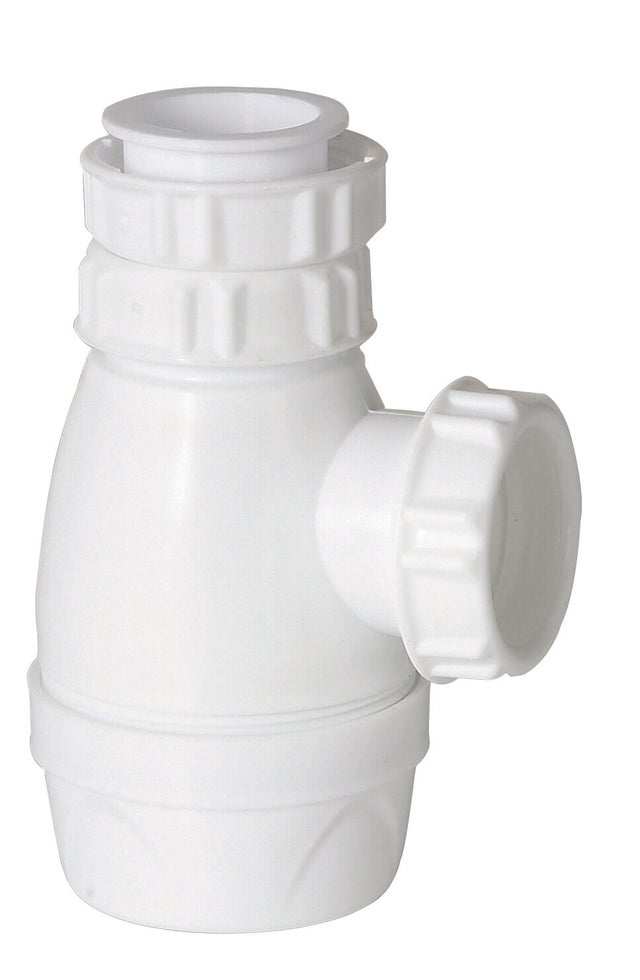 Siphon pour lavabo et bidet Diam.32 mm gain de place réglable en hauteur blanc - VALENTIN