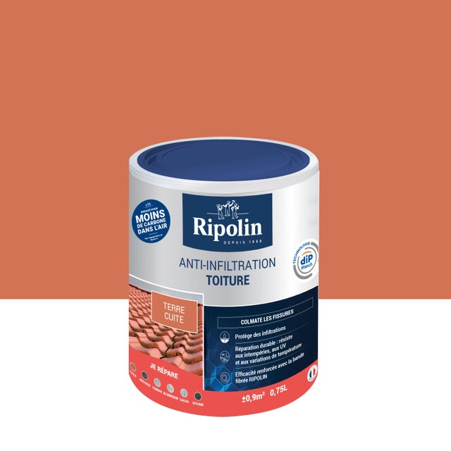 Revêtement anti-infiltration toiture terre cuite 0,75 L - RIPOLIN