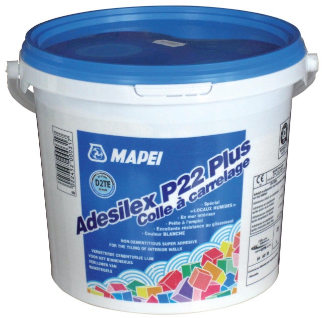 Colle carrelage en pâte blanc D2ET pour mur intérieur 5 kg - Adesilex MAPEI