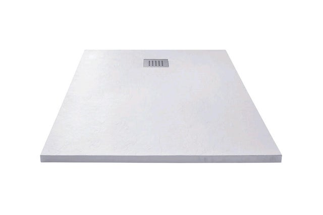 Receveur de douche extra-plat L.100 x l.80 cm Ep.2,6 cm résine blanc Senstures