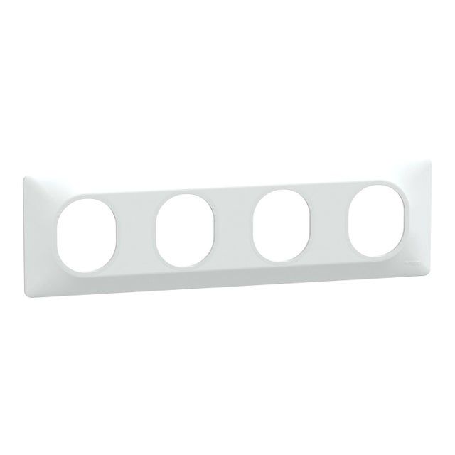 Plaque de finition 4 postes blanche Ovalis - SCHNEIDER ELECTRIC