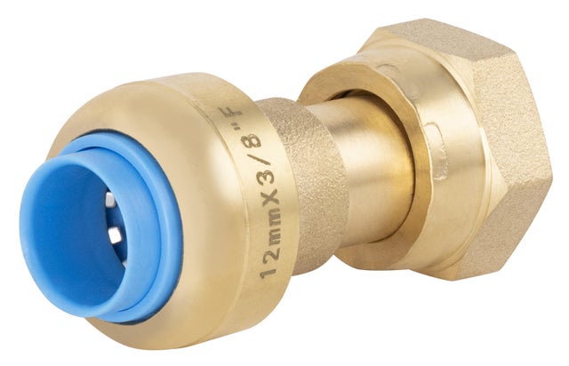 Raccord femelle écrou libre F.12X17(3/8'') universel cuivre / multicouche / PER automatique Diam.12 mm - TOUT PUSH