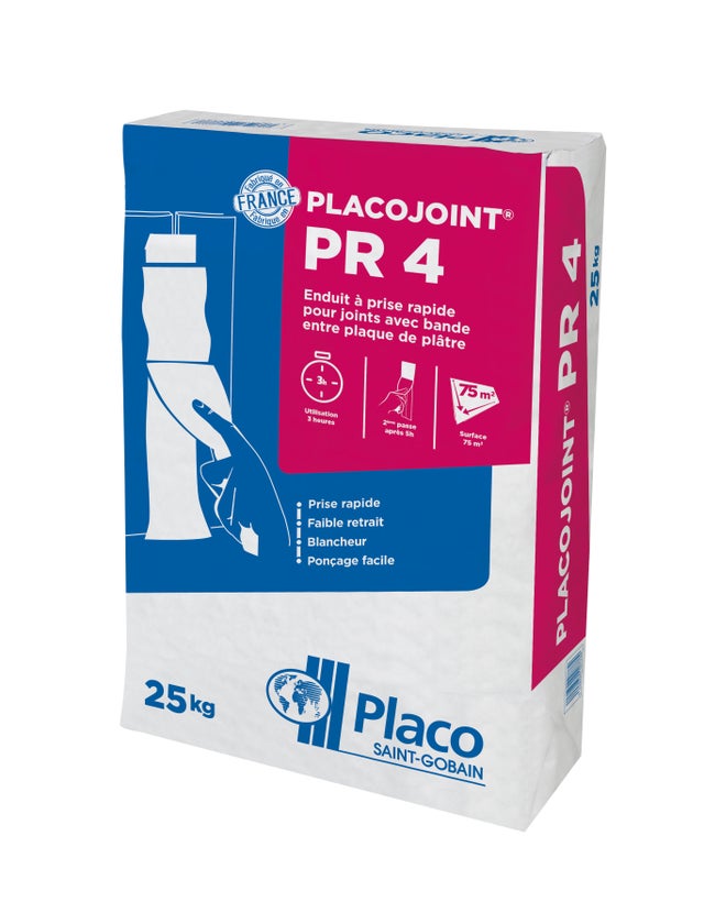 Enduit joint séchage 4h Pr4 25 kg Placojoint - PLACOPLATRE