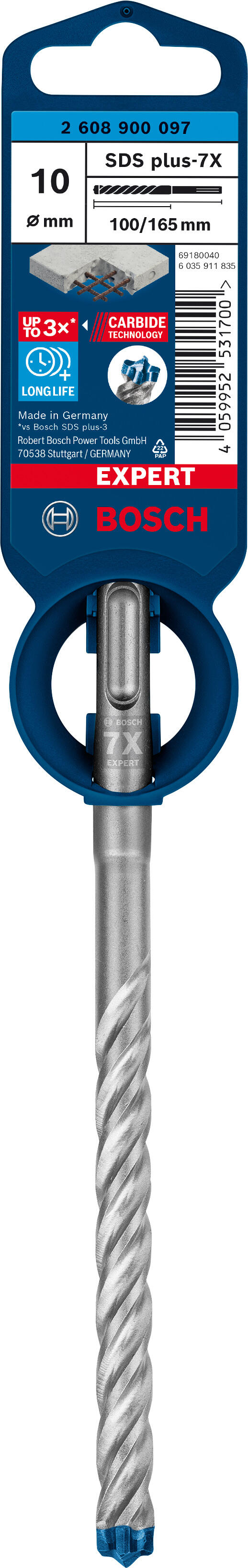 Foret béton SDS+ Diam.10 mm L.165 mm - BOSCH EXPERT