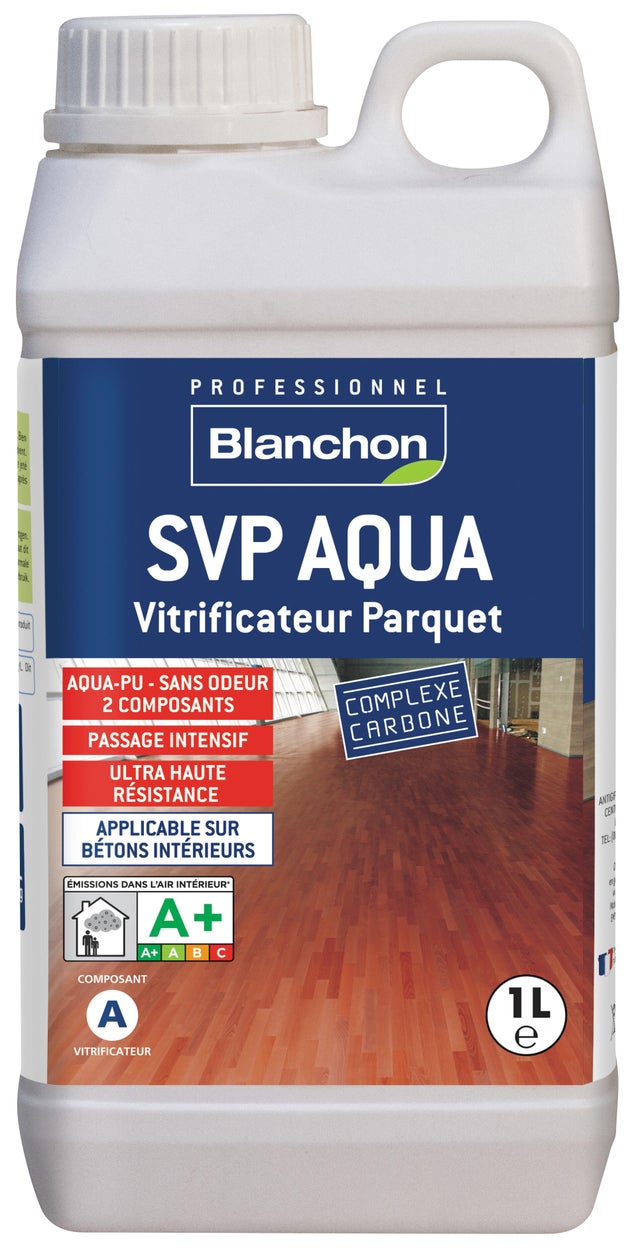 Vitrificateur parquet trafic intense satiné 1 L SVP Aqua - BLANCHON