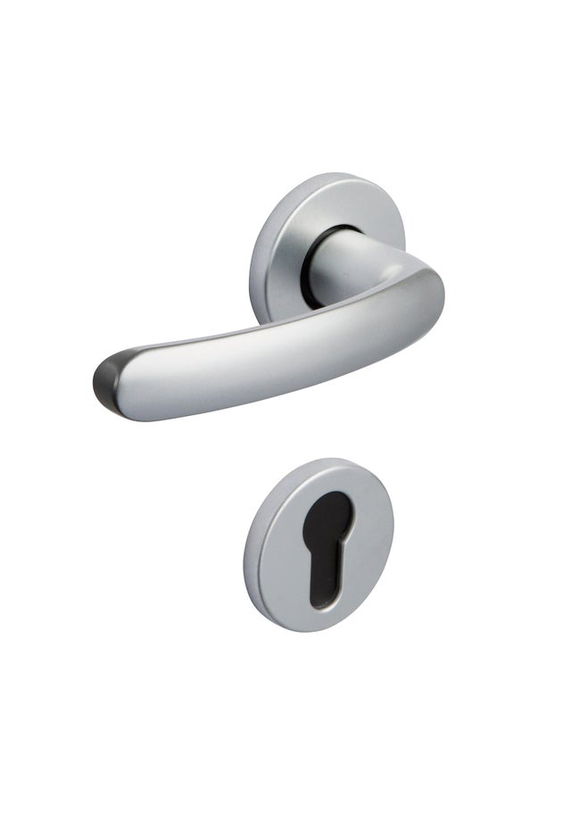 Poignées de porte sur rosace gris BUDGET x2 - VACHETTE