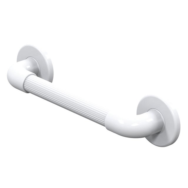 Barre d’appui droite 45 cm texture cannelée gainée UPVC blanc - 01410WH-LS AKW