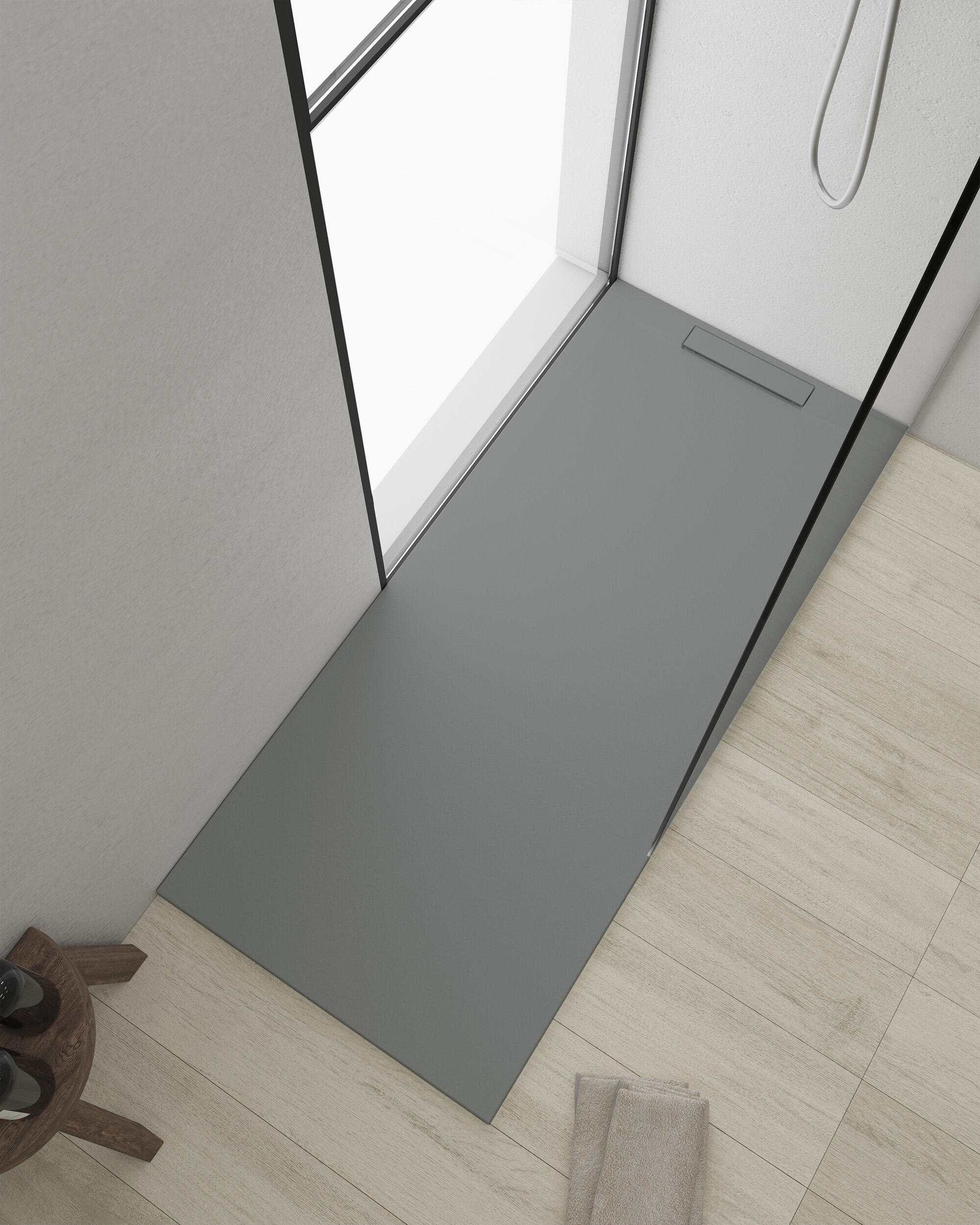 Plato de ducha unik 170x80 cm gris