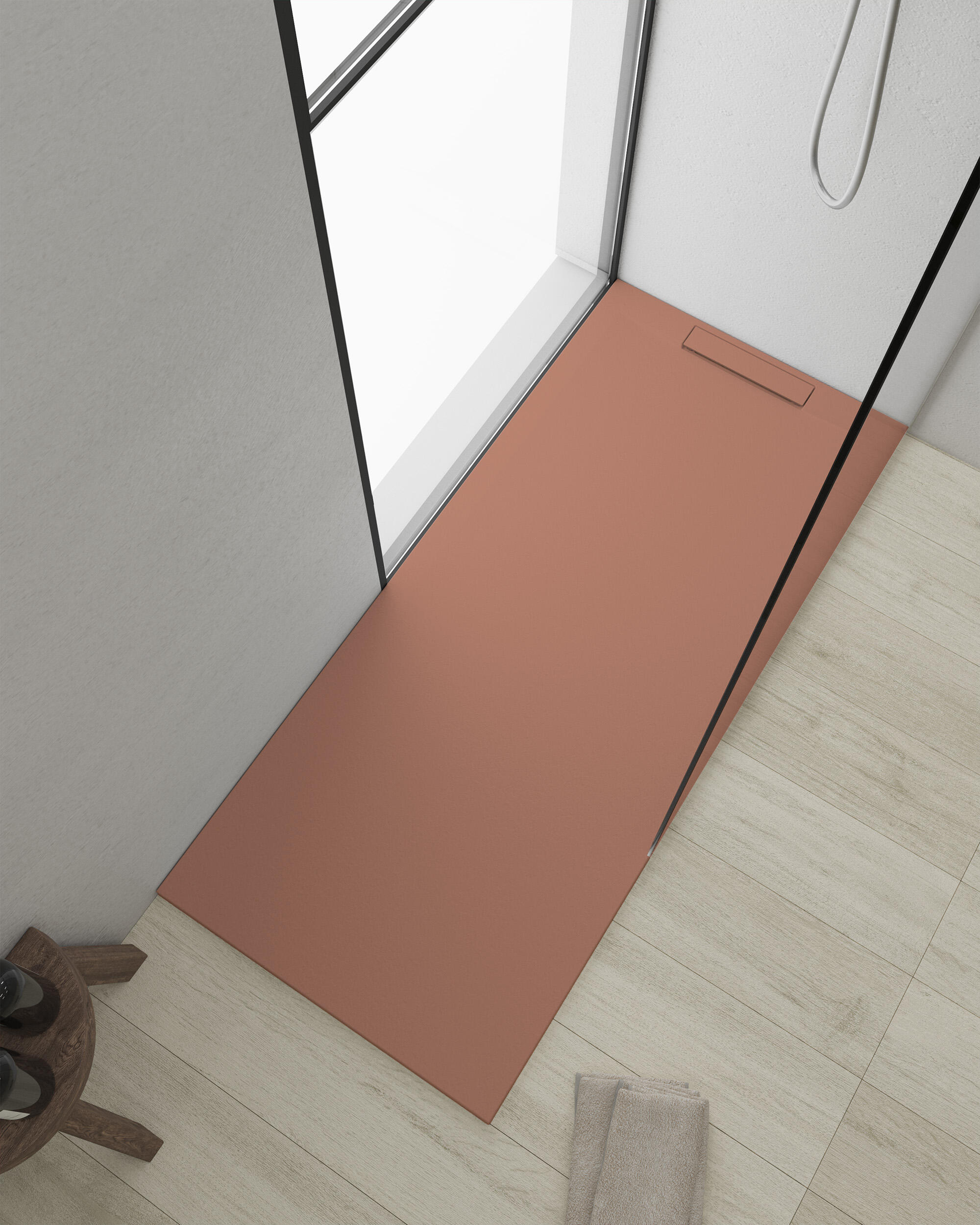 Plato de ducha unik 120x70 cm terracota