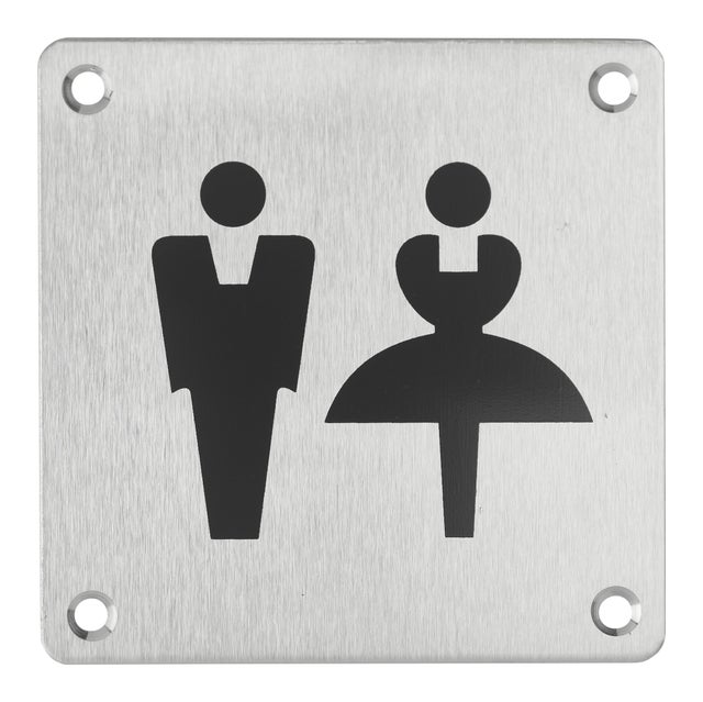 Plaque signalétique  WC mixte L.100xl.100 mm