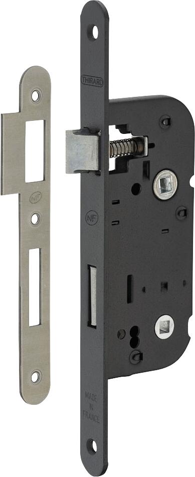 Serrure à encastrer à condamnation axe 40 mm NF bout rond - THIRARD