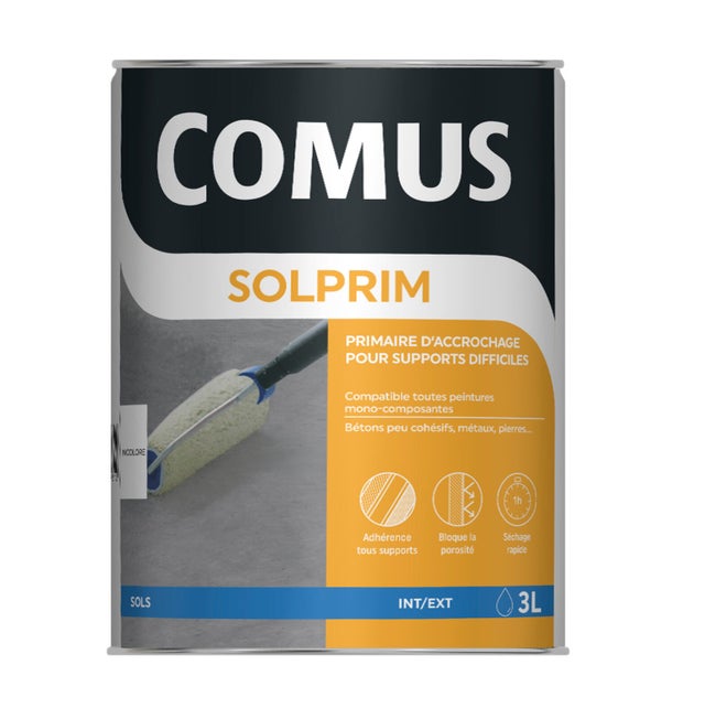 Sous-couche d’accrochage sol supports difficiles COMUS SOLPRIM Incolore 3L