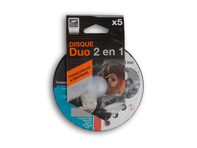Disques à tronçonner et à ébarder métal Diam.125 mm lot de 5 - SEA