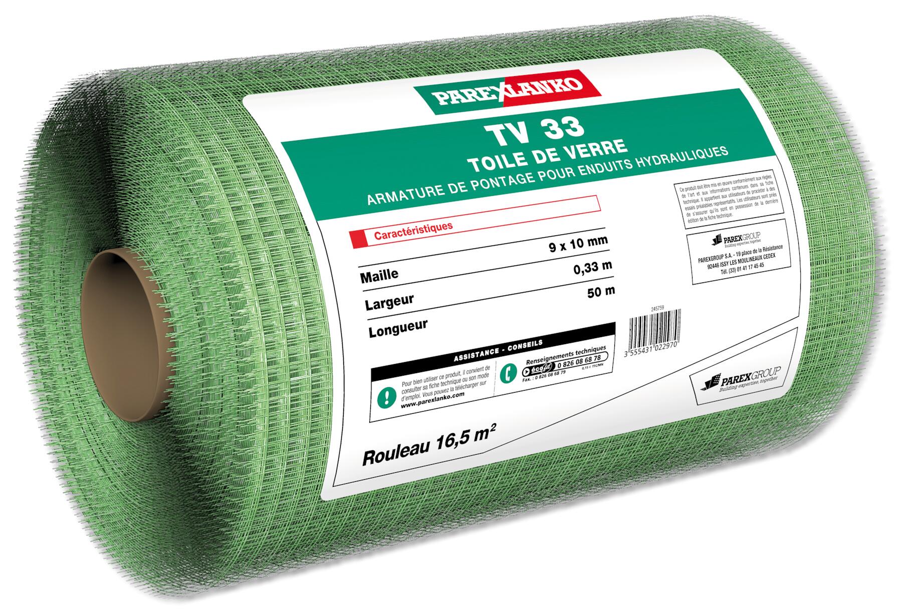 TOILE DE VERRE "TV33" POUR ENDUIT FACADE 0.33X50M — free download