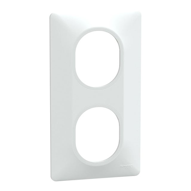 Plaque de finition 2 postes blanche Ovalis - SCHNEIDER ELECTRIC
