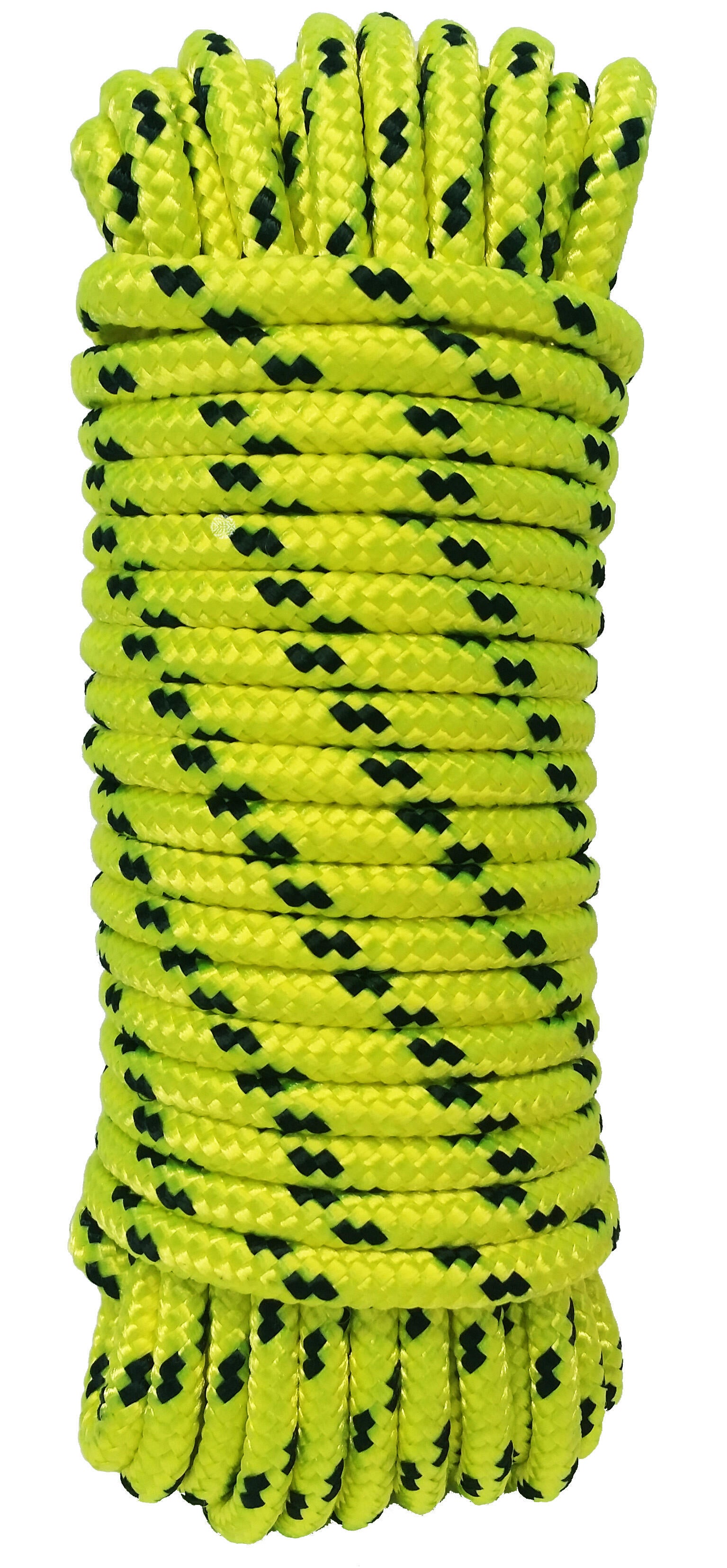 Corde Polyester Double Tressée 6mm Marine - Bleue, 2m - Polyvalente Bateau Yacht Équitation