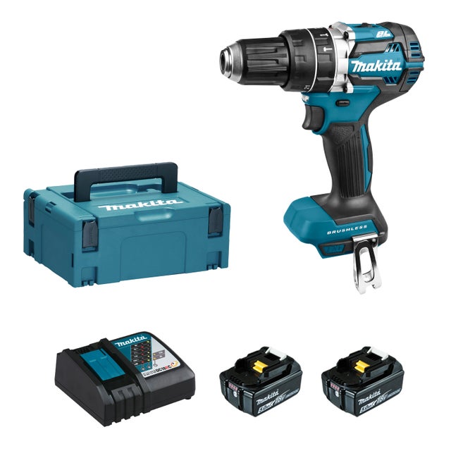 Perceuse visseuse à percussion sans fil 18V 2x5Ah + coffret - MAKITA 