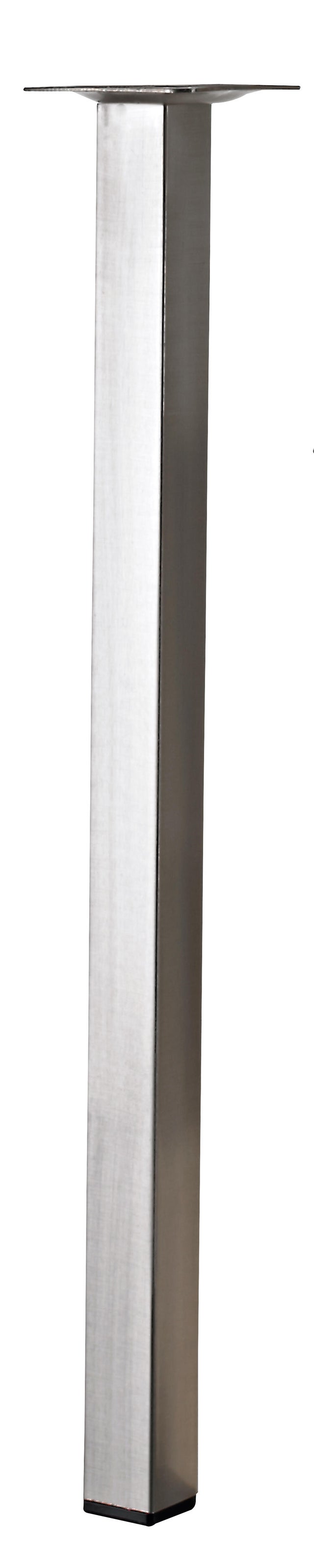 Pied de meuble carré en acier aspect inox H.40 cm 2,5 x 2,5 cm - HETTICH