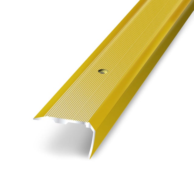 Nez de marche aluminium or strié à visser L.170 x l.3,60 cm Tecnis