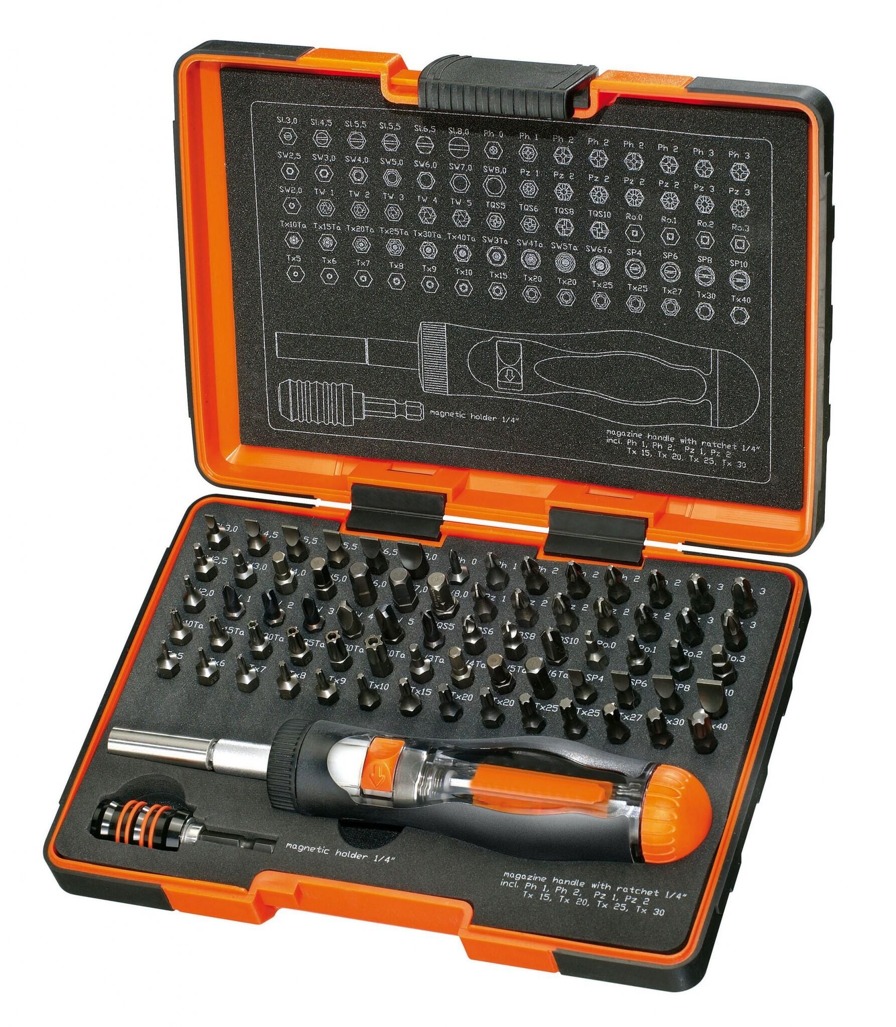 Promac - Coffret de jeu d'embouts de vissage 1/4 71 pièces repère de couleur B