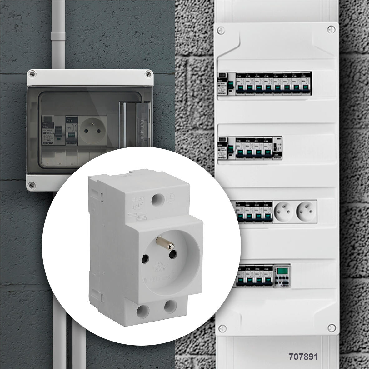 Prise de courant modulaire 2P+T - DEBFLEX - 2