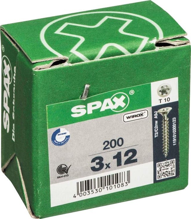 Vis bois Diam. 3 x 12 mm Boîte de 200 - SPAX 