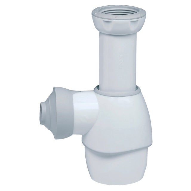 Siphon pour lavabo Diam.32 mm gain de place réglable en hauteur blanc NF - WIRQUIN