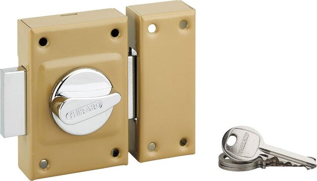 Verrou ETENDART à bouton et cylindre 40 mm 4 goupilles 3 clés - THIRARD
