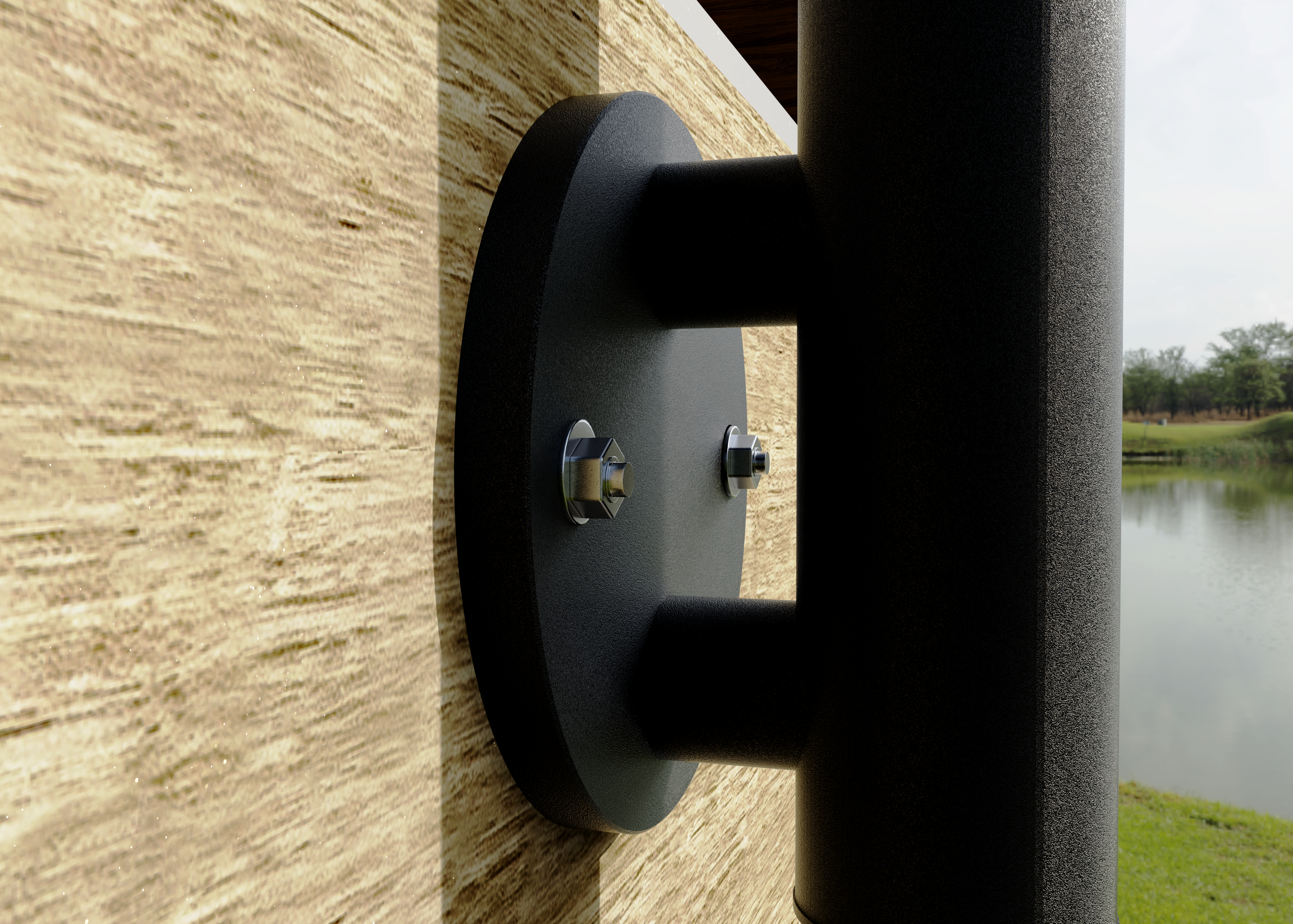 Garde corps intérieur et extérieur aluminium Long.2m noir fixation au mur, en kit - 10