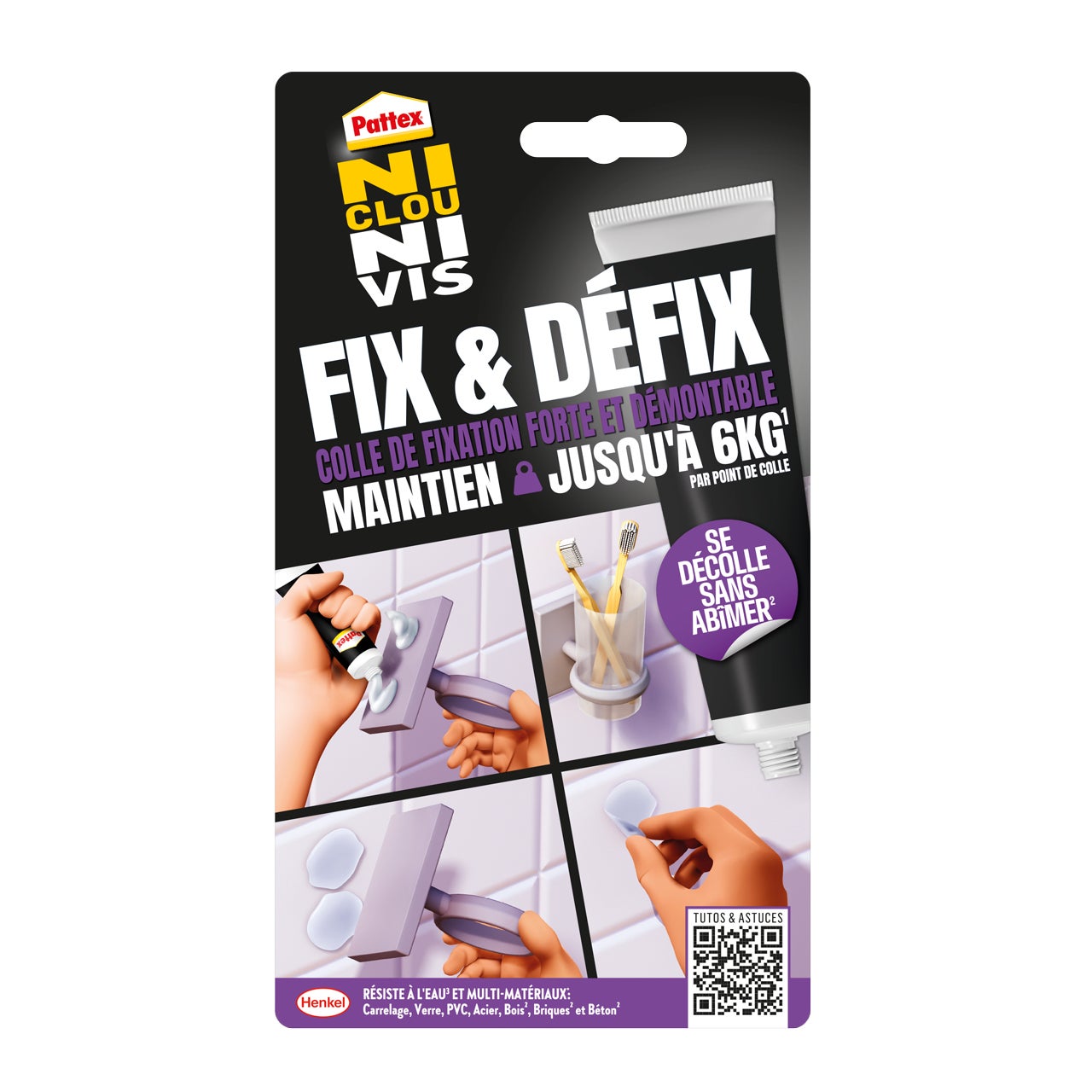 Colle de fixation pâte MS polymère Démontable fix & défix PATTEX, 44 g ...