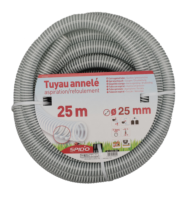 Tuyau annelé Diam.25 mm Long.25 m - SPIDO