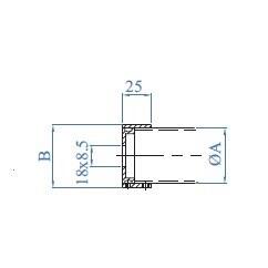 Départ mural pour main courante inox 316 Diam.42,4 mm