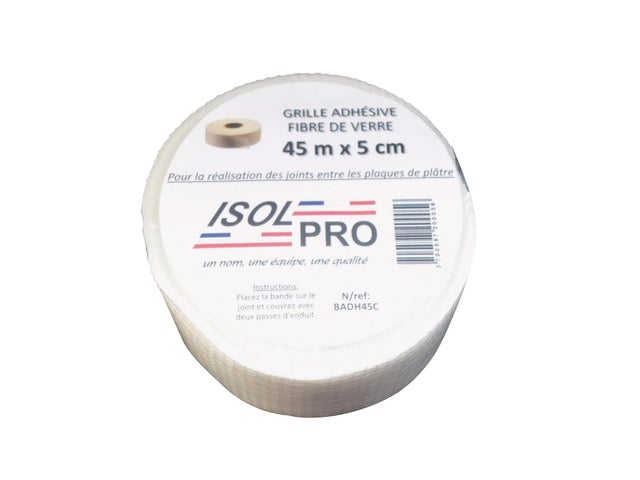 Bande à joint autocollante adhésive Fibre de verre l.50 mm x L.1.5 m - ISOLPRO