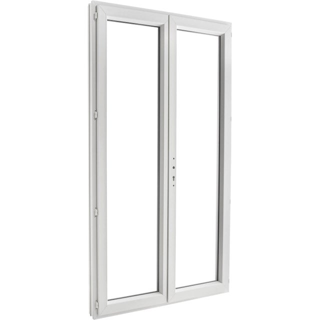 Porte-fenêtre PVC H.215 x l.140 cm 2 vantaux blanc