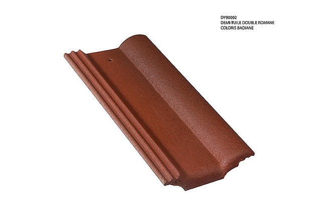 Demi-tuile Double Romane rouge vieilli - MONIER