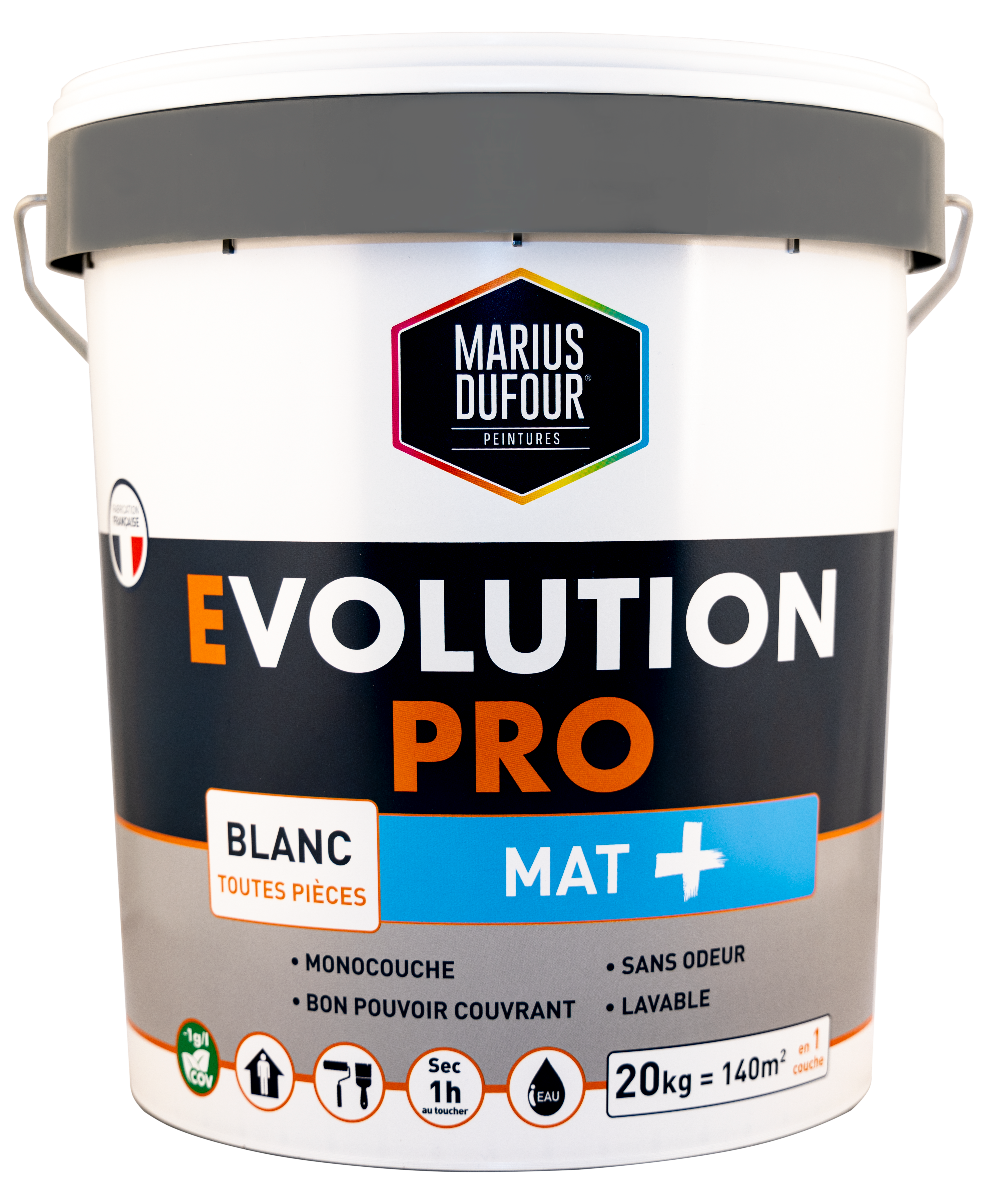 Peinture murs et plafonds monocouche acrylique mat+ blanc 20 kg - EVOLUTION PRO - 2