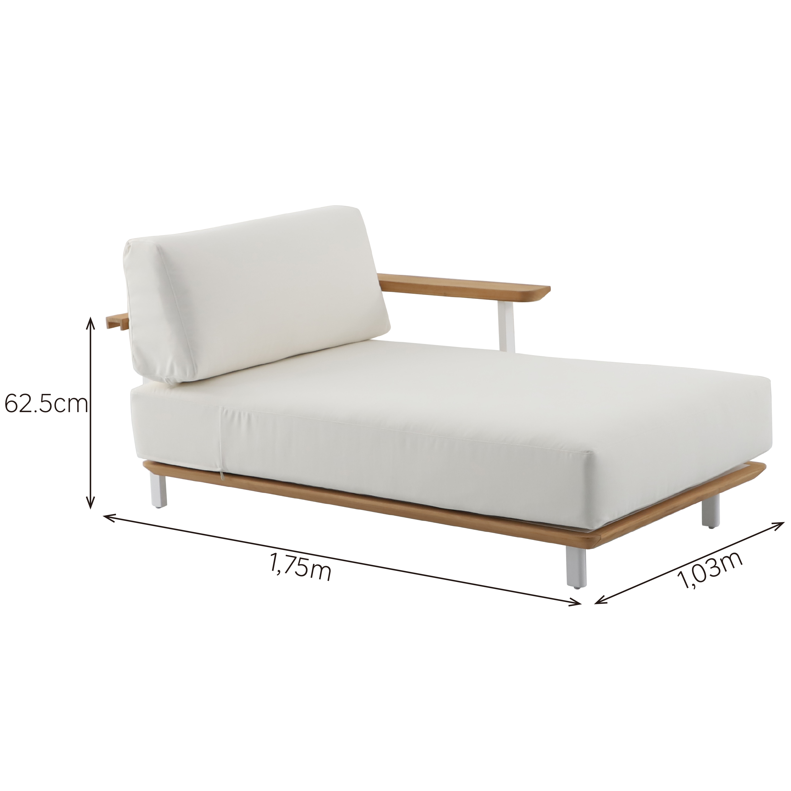 Sofá de jardín con cojín de jardín de aluminio Duna beige - 2